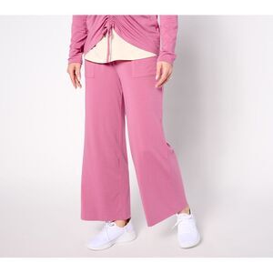 Anybody Women's Pants Sz L Tall Cozy Knit Wide Leg Foldover Purple A666038